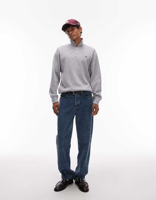 Sudadera gris con cremallera corta de Lacoste, 3 de 4
