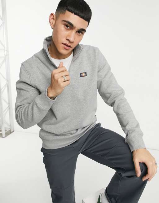 Sudadera gris con cremallera corta Oakport de Dickies