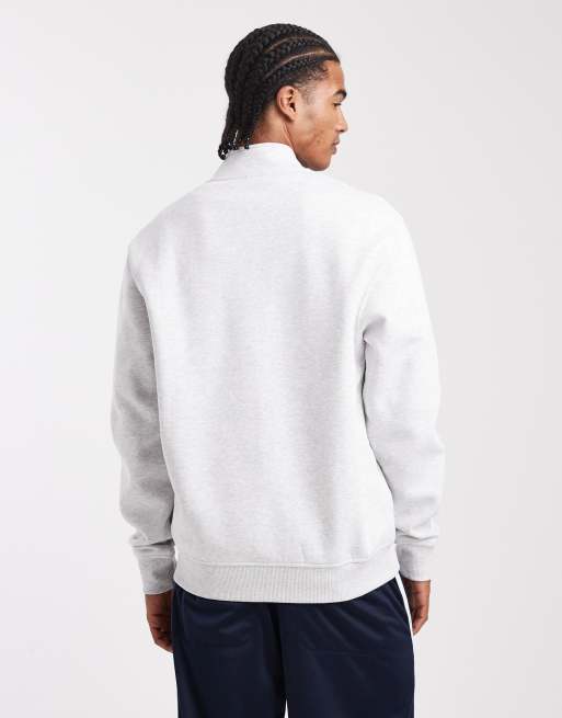 Sudadera gris con cremallera corta y bordado del logo de Parlez, 3 de 5