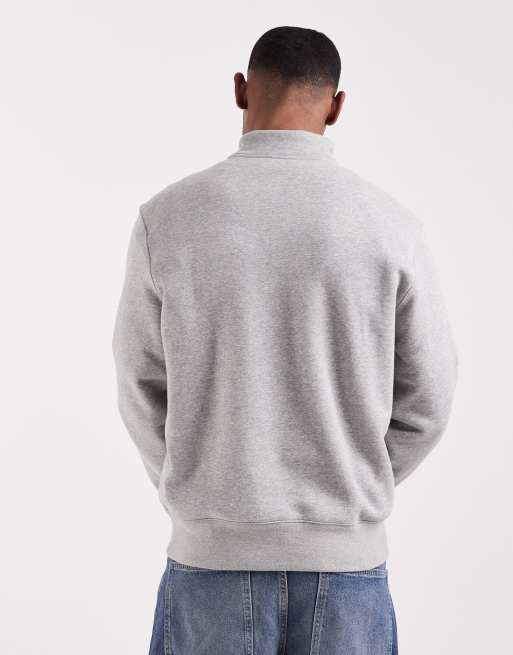 Sudadera gris con cremallera corta y logo de Nike Club, 5 de 5