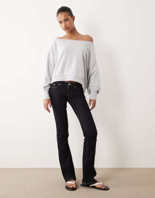 Sudadera gris con escote Bardot de Cotton On, 2 de 4