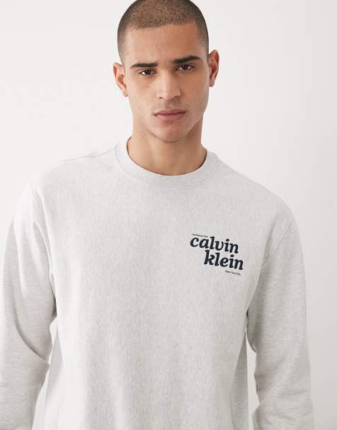 Sudadera gris con estampado gráfico de Calvin Klein Jeans - view 1