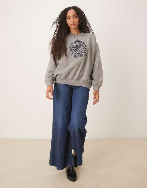 Sudadera gris con estampado gráfico de Polo Ralph Lauren
