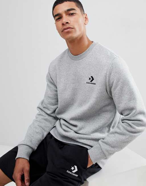 Uluru Hizo un contrato Gaviota Sudadera gris con estrella de chevrón de Converse | ASOS