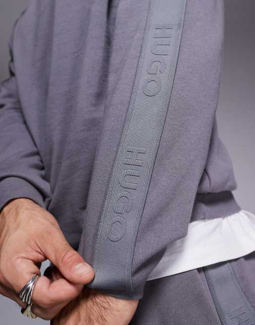 Sudadera gris con logo a tono de HUGO Bodywear, 4 de 4