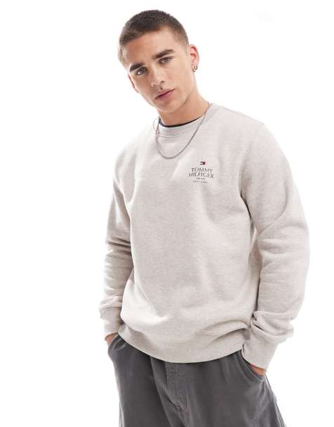 Sudadera gris con logo apilado de Tommy Hilfiger - view 1