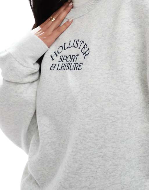 Sudadera gris con logo de texto de Hollister, 2 de 4
