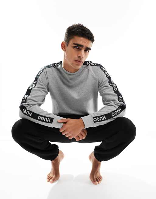 Sudadera gris con logo deportivo de HUGO Bodywear