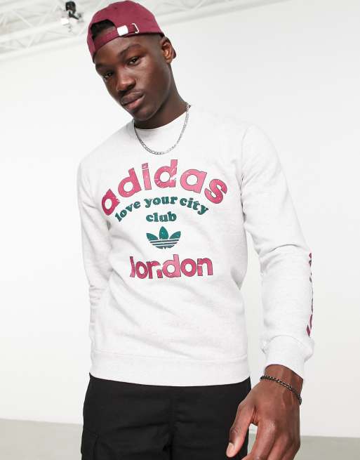 Sudadera gris con logo London de adidas Originals