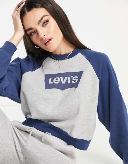 Sudadera gris con mangas raglán y logo estilo ala de murciélago de Levi's
