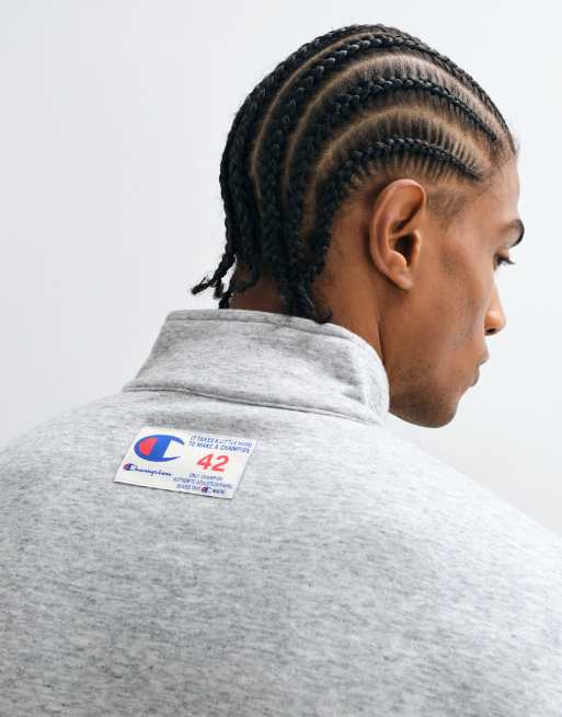Sudadera gris con media cremallera de Champion, 4 de 5
