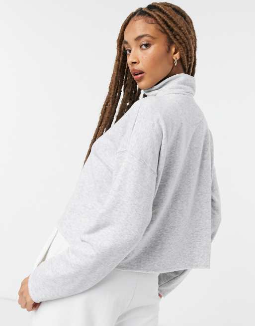 Sudadera gris corta con cremallera de 1/4 de Aerie, 2 de 4