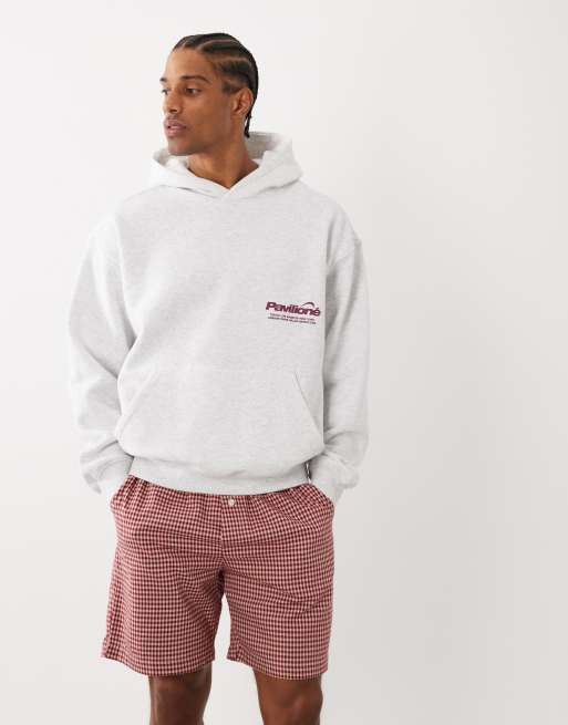 Sudadera gris de corte cuadrado con capucha y estampado gráfico de Cotton On, 3 de 5