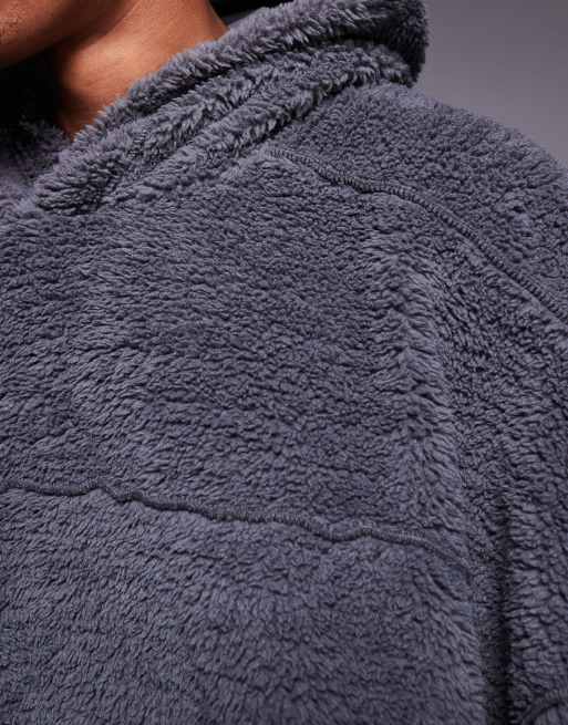 Sudadera gris de corte cuadrado ultragrande con capucha y detalles en contraste de ASOS DESIGN, 3 de 4