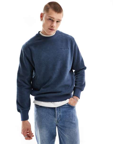 Sudadera gris de cuello redondo con logo de felpa de PS Paul Smith - view 1