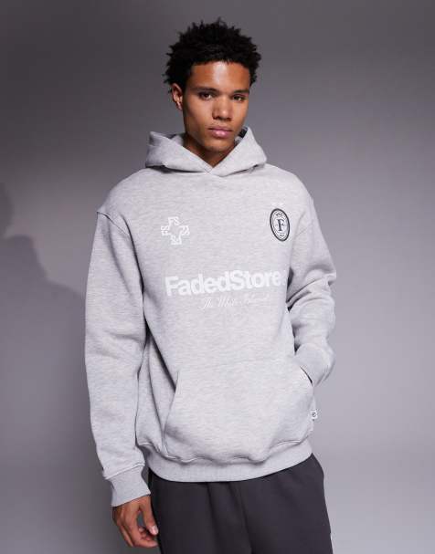 Sudadera gris de estilo futbolero con capucha de Faded Store - view 1