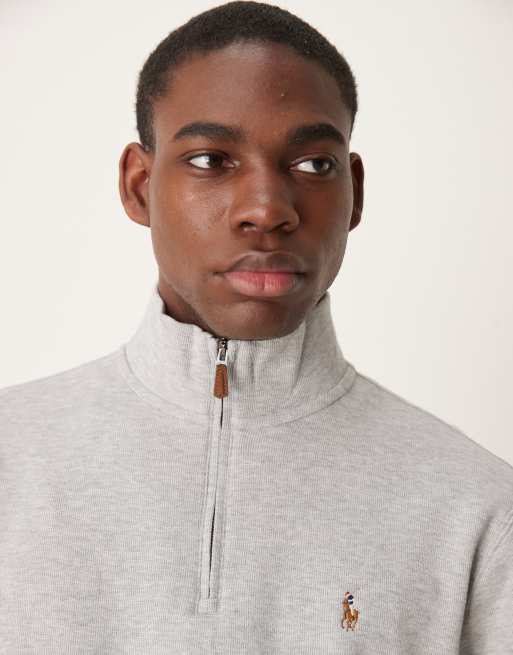 Sudadera gris de manga larga con cremallera corta de Polo Ralph Lauren, 2 de 4