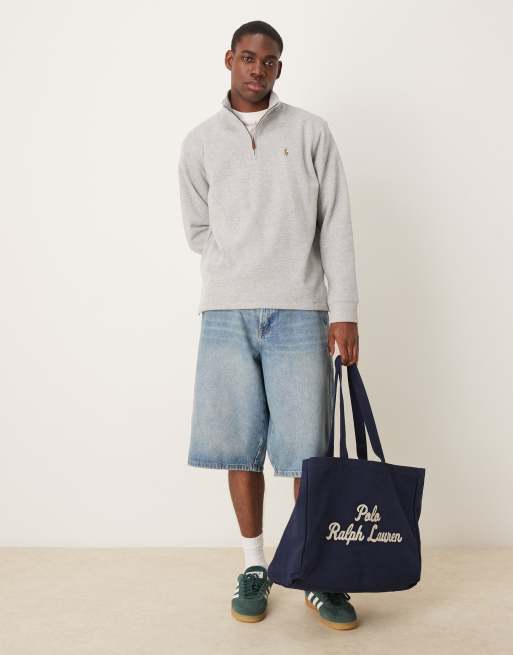 Sudadera gris de manga larga con cremallera corta de Polo Ralph Lauren, 4 de 4