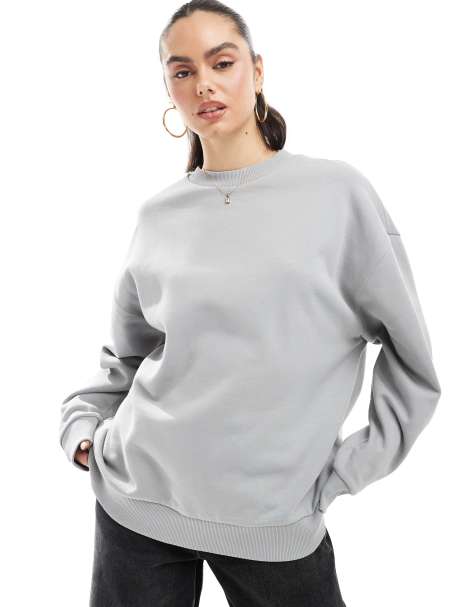 Sudadera gris desgastado extragrande de ASOS DESIGN - view 1