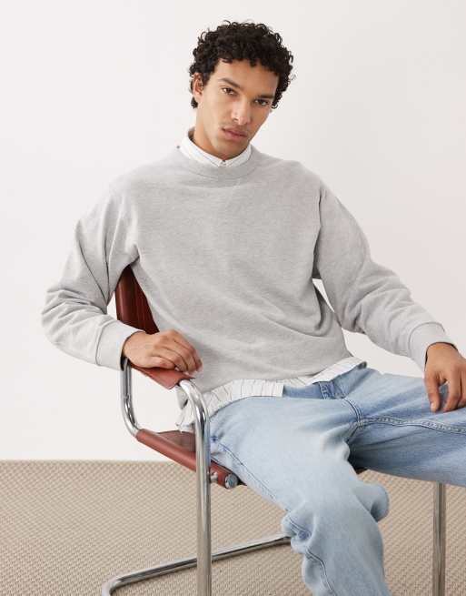 Sudadera gris efecto vintage de 100% algodón de Selected