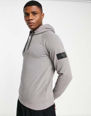 Sudadera gris escarcha con capucha y detalle de parche de Avant Garde
