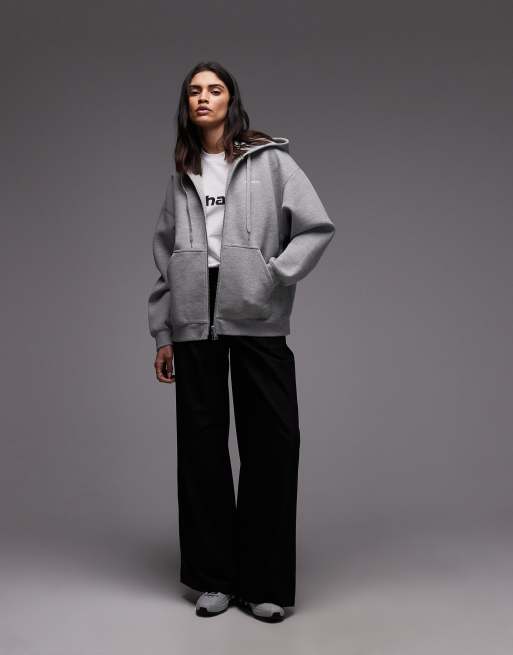 Sudadera gris extragrande con capucha, cremallera y diseño estructurado Alda de Carhartt WIP, 4 de 4