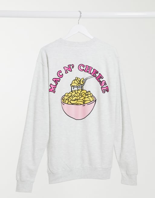Sudadera gris extragrande con estampado 