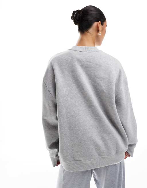 Sudadera gris hielo jaspeado extragrande con estampado gráfico "New York" de ASOS DESIGN, 3 de 4