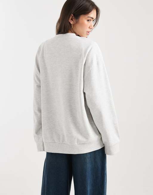 Sudadera gris hielo jaspeado extragrande con gráfico deportivo "1998" de ASOS DESIGN, 4 de 4