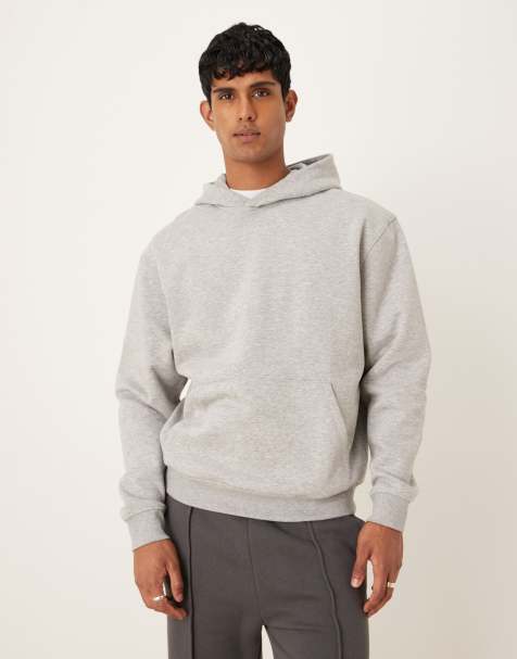 Sudadera gris jaspeado básica holgada con capucha de ASOS DESIGN - view 1