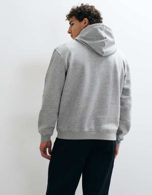 Sudadera gris jaspeado básica holgada con capucha de ASOS DESIGN, 4 de 5