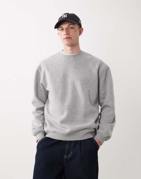 Sudadera gris jaspeado básica holgada Essentials de ASOS DESIGN - view 1