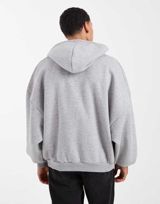 Sudadera gris jaspeado básica ultragrande con capucha de ASOS DESIGN, 3 de 5