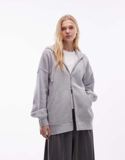 Sudadera gris jaspeado con capucha y cremallera de tejido grueso de ARKET - view 1