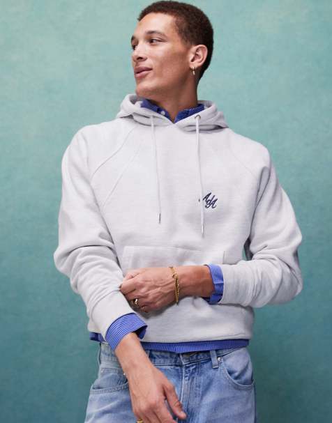 Sudadera gris jaspeado con capucha y logo bordado de Alma de Ace - view 1