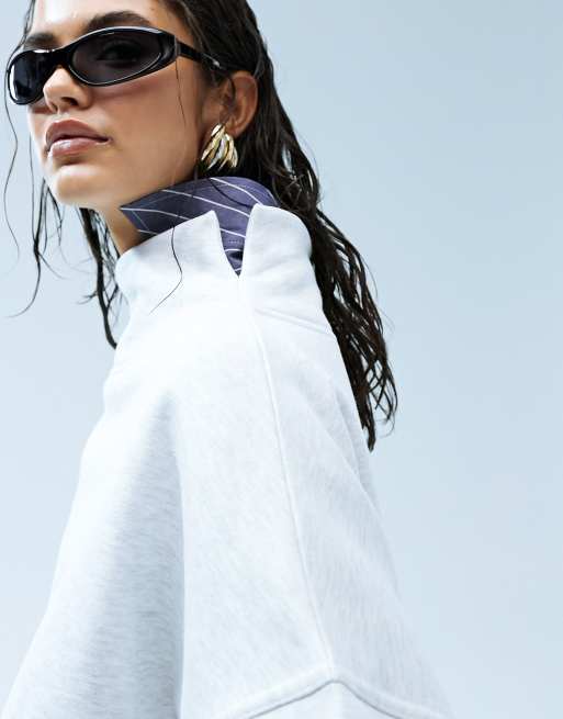 Sudadera gris jaspeado con cuello alto de tejido grueso de ASOS DESIGN, 2 de 5