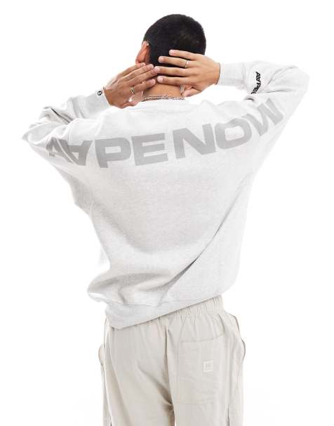 Sudadera gris jaspeado con cuello redondo y detalle de corazón de AAPE BY A BATHING APE® - view 1