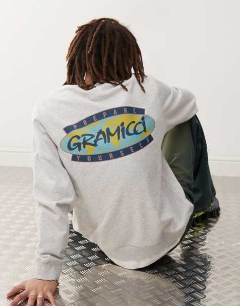 Sudadera gris jaspeado con estampado gráfico "Prepare Yourself" de Gramicci - view 1