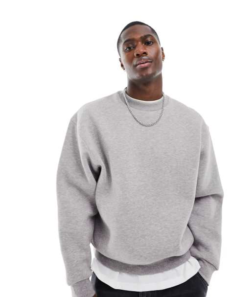Sudadera gris jaspeado de corte cuadrado extragrande de ASOS DESIGN - view 1