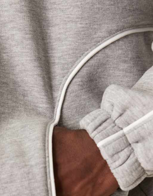Sudadera gris jaspeado de corte cuadrado ultragrande con capucha y ribetes de ASOS DESIGN (parte de un conjunto), 5 de 5