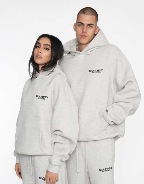 Sudadera gris jaspeado extragrande con capucha Buff de Multiply Apparel - view 1