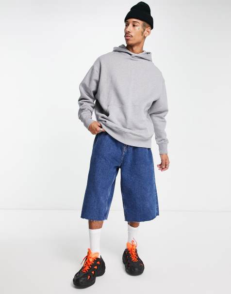 Sudadera gris jaspeado extragrande con capucha de tejido grueso de ASOS DESIGN - view 1