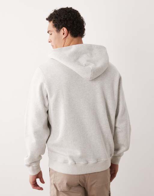Sudadera gris jaspeado extragrande con capucha premium de Abercrombie & Fitch, 3 de 5