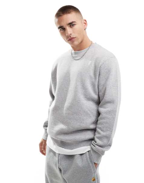 Sudadera gris jaspeado extragrande con cuello redondo de JJ Rebel - view 1