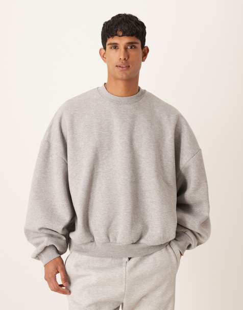 Sudadera gris jaspeado extragrande de ASOS DESIGN - view 1