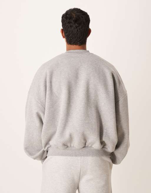 Sudadera gris jaspeado extragrande de ASOS DESIGN, 3 de 5