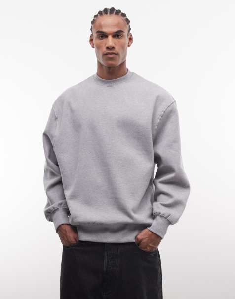 Sudadera gris jaspeado extragrande de tejido de 400 g/m² premium de ASOS DESIGN - view 1