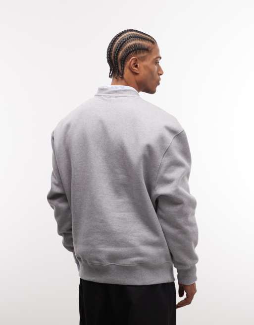 Sudadera gris jaspeado extragrande de tejido grueso de 400 g/m2 premium de ASOS DESIGN   , 5 de 5