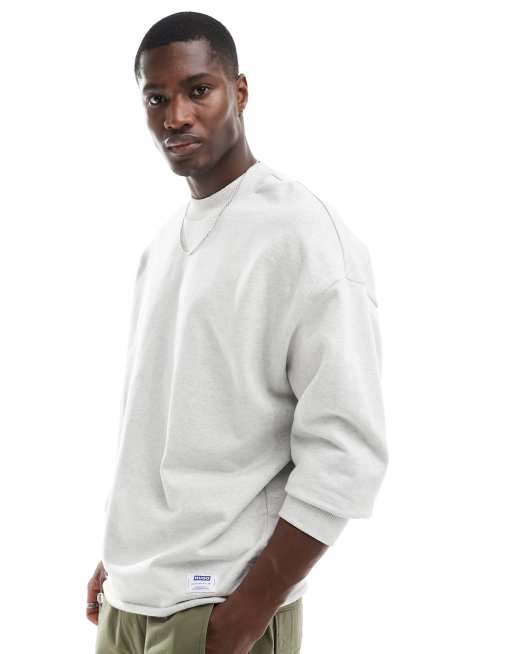 Sudadera gris jaspeado holgada de HUGO BLUE
