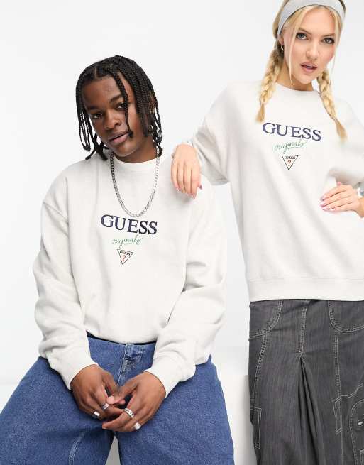 GUESS, Sudadera Gris perla de Mujer